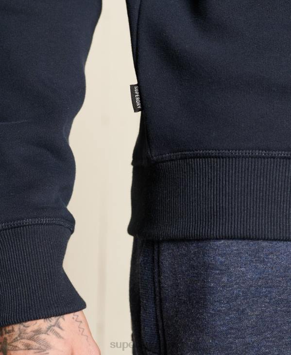 Superdry Hommes sweat henley zippé à logo vintage brodé D64Z5038 vêtements marine