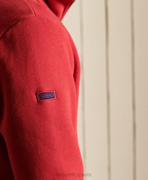 Superdry Hommes sweat henley zippé à logo vintage brodé D64Z5231 vêtements rouge