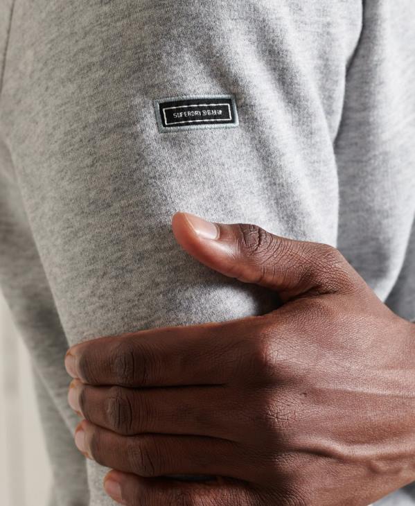 Superdry Hommes sweat henley zippé à logo vintage brodé D64Z779 vêtements gris