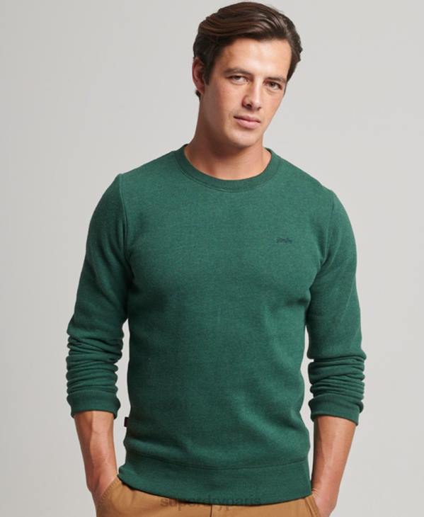 Superdry Hommes sweat à logo brodé vintage D64Z475 vêtements vert