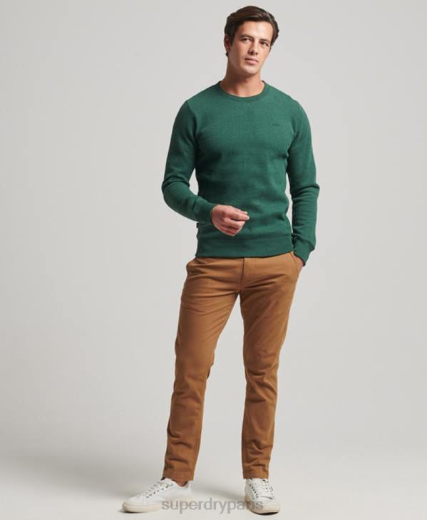 Superdry Hommes sweat à logo brodé vintage D64Z475 vêtements vert