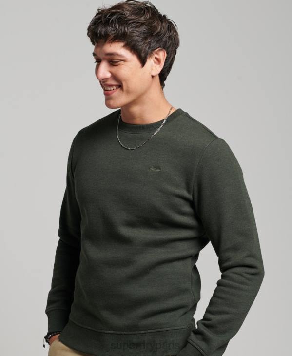 Superdry Hommes sweat à logo brodé vintage D64Z491 vêtements vert