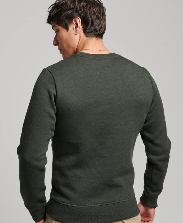 Superdry Hommes sweat à logo brodé vintage D64Z491 vêtements vert