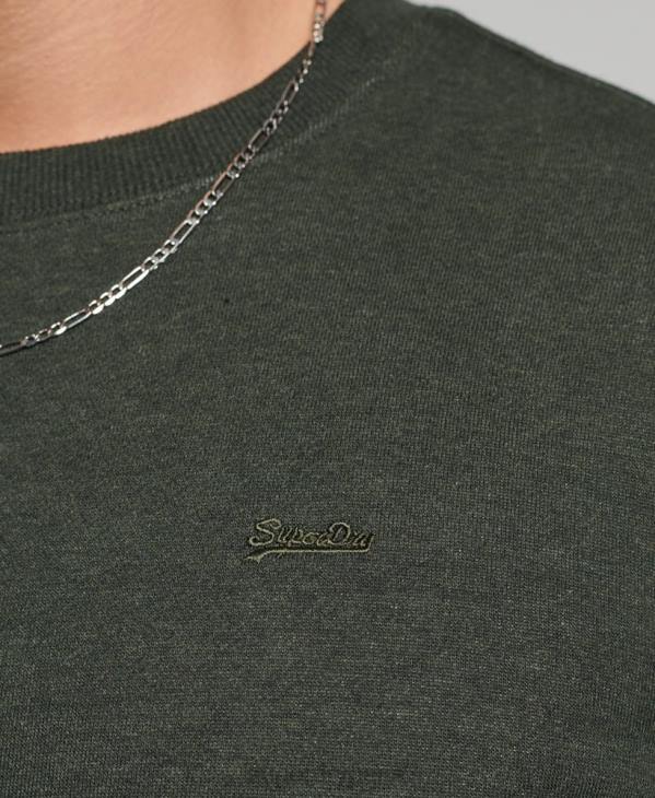 Superdry Hommes sweat à logo brodé vintage D64Z491 vêtements vert