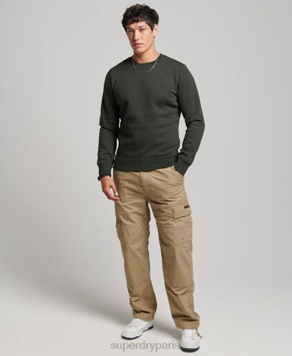 Superdry Hommes sweat à logo brodé vintage D64Z491 vêtements vert