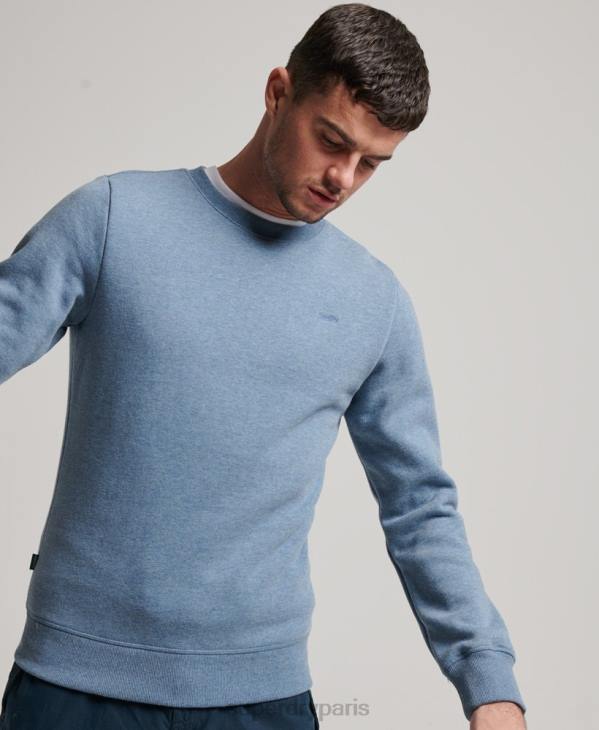Superdry Hommes sweat à logo brodé vintage D64Z496 vêtements bleu clair