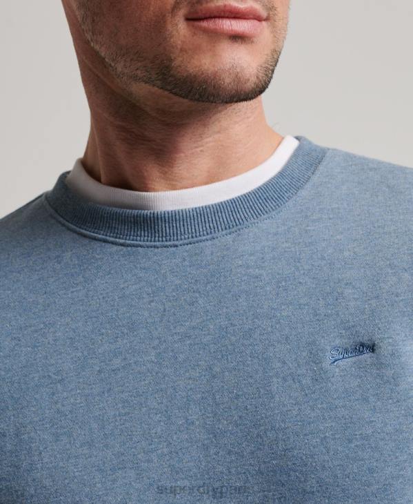 Superdry Hommes sweat à logo brodé vintage D64Z496 vêtements bleu clair