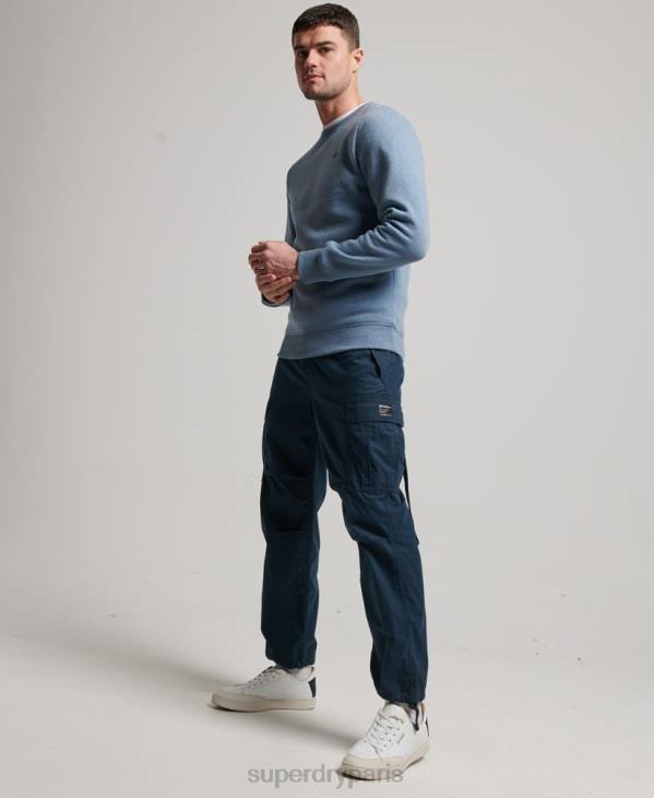 Superdry Hommes sweat à logo brodé vintage D64Z496 vêtements bleu clair