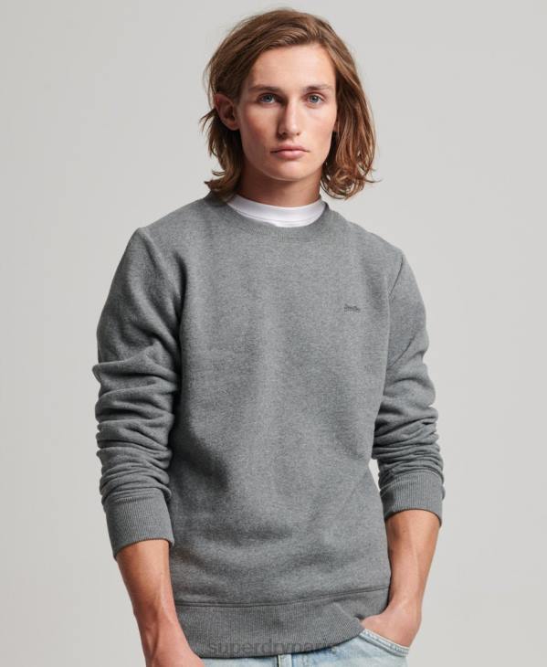 Superdry Hommes sweat à logo brodé vintage D64Z532 vêtements gris