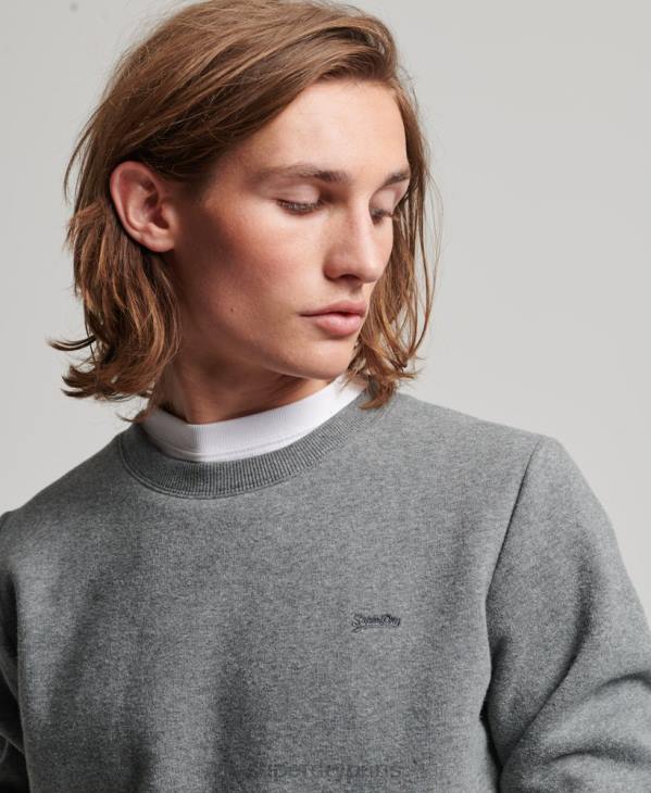 Superdry Hommes sweat à logo brodé vintage D64Z532 vêtements gris