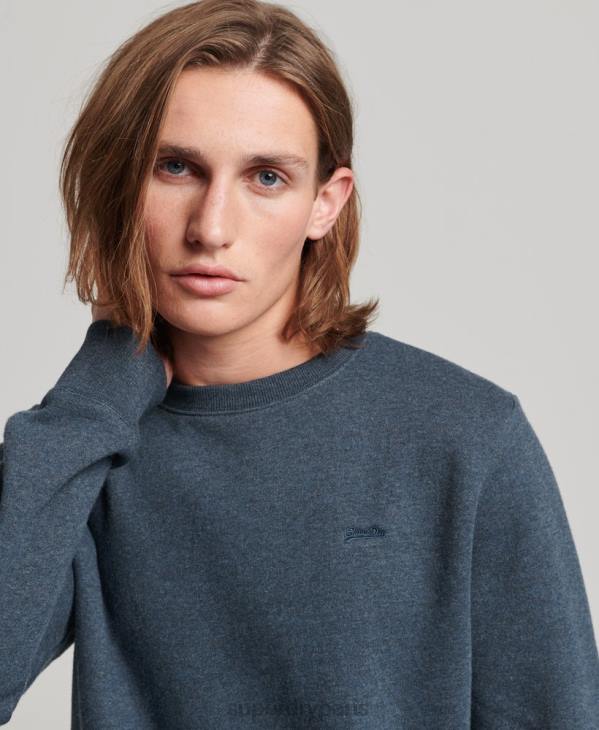 Superdry Hommes sweat à logo brodé vintage D64Z614 vêtements marine