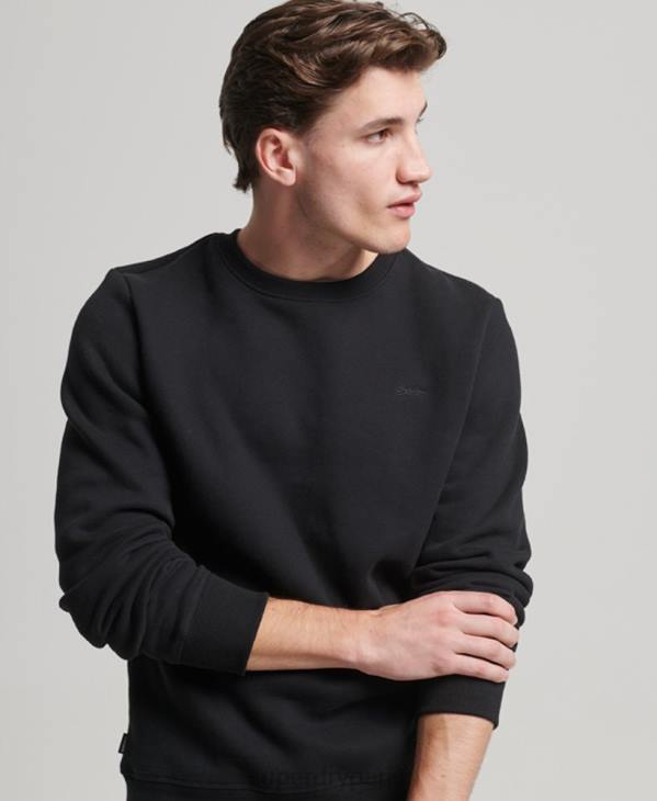 Superdry Hommes sweat à logo brodé vintage D64Z642 vêtements noir