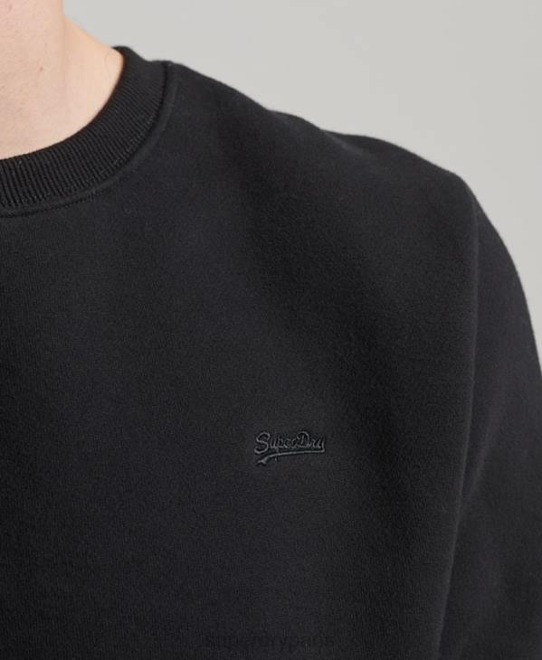 Superdry Hommes sweat à logo brodé vintage D64Z642 vêtements noir
