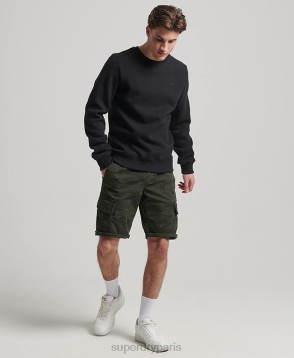 Superdry Hommes sweat à logo brodé vintage D64Z642 vêtements noir