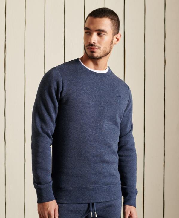 Superdry Hommes sweat à logo brodé vintage D64Z715 vêtements marine