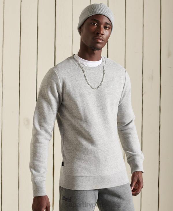 Superdry Hommes sweat à logo brodé vintage D64Z750 vêtements gris