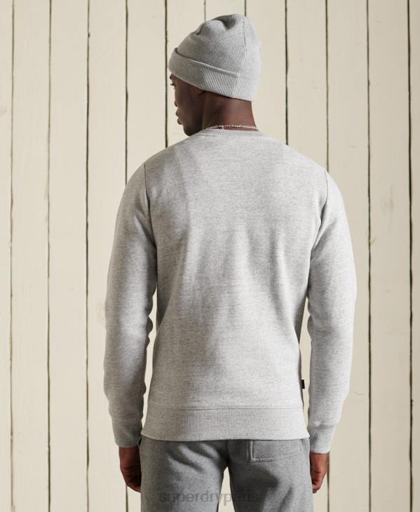 Superdry Hommes sweat à logo brodé vintage D64Z750 vêtements gris