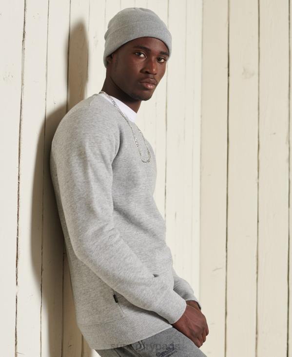 Superdry Hommes sweat à logo brodé vintage D64Z750 vêtements gris