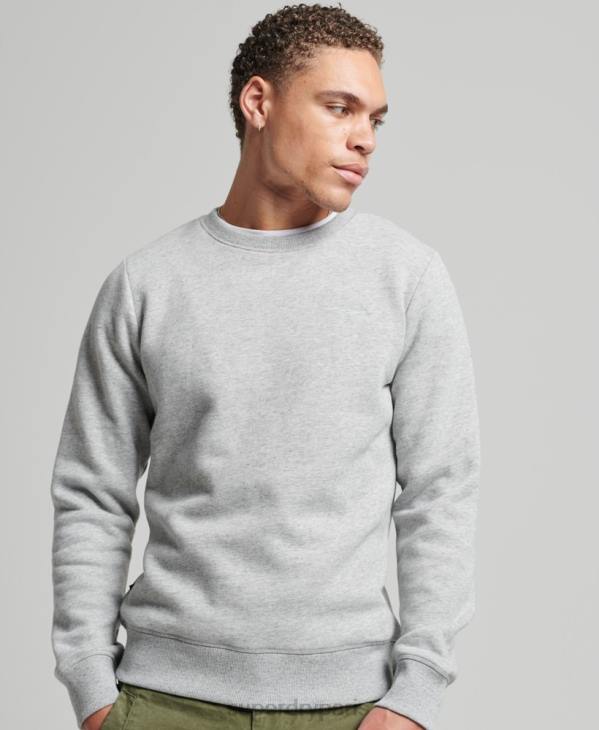 Superdry Hommes sweat à logo brodé vintage D64Z751 vêtements gris