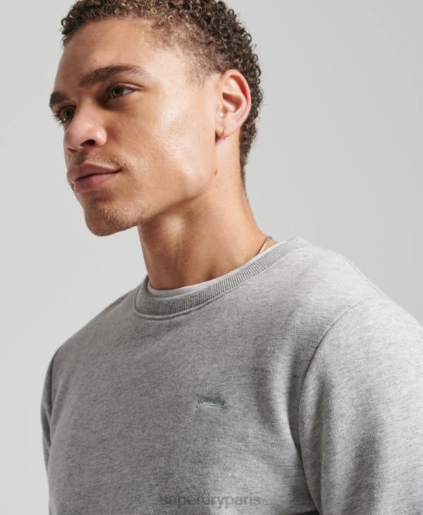 Superdry Hommes sweat à logo brodé vintage D64Z751 vêtements gris