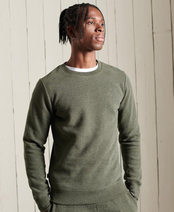 Superdry Hommes sweat à logo brodé vintage D64Z775 vêtements kaki