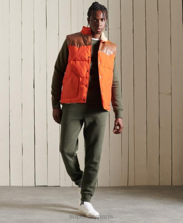 Superdry Hommes sweat à logo brodé vintage D64Z775 vêtements kaki