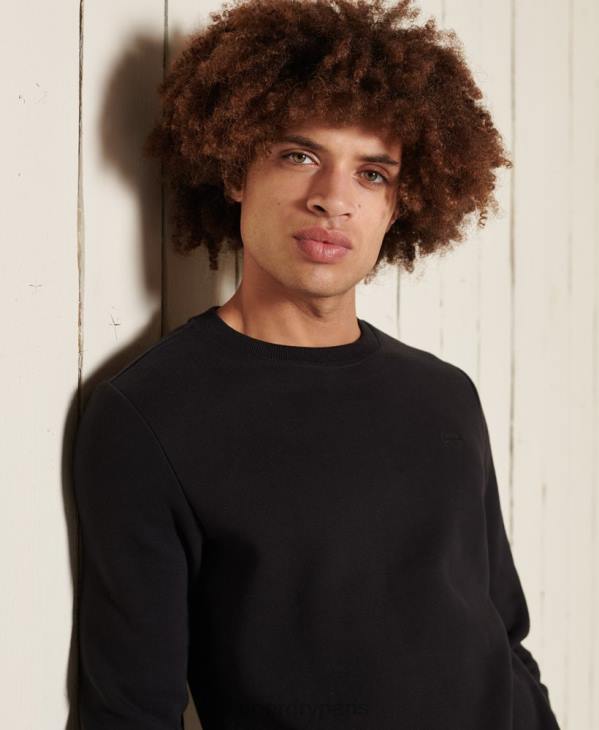 Superdry Hommes sweat à logo brodé vintage D64Z776 vêtements noir