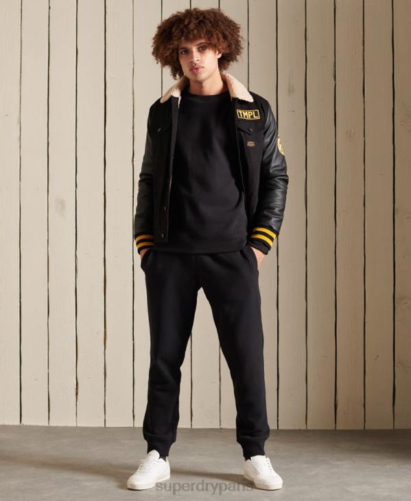 Superdry Hommes sweat à logo brodé vintage D64Z776 vêtements noir