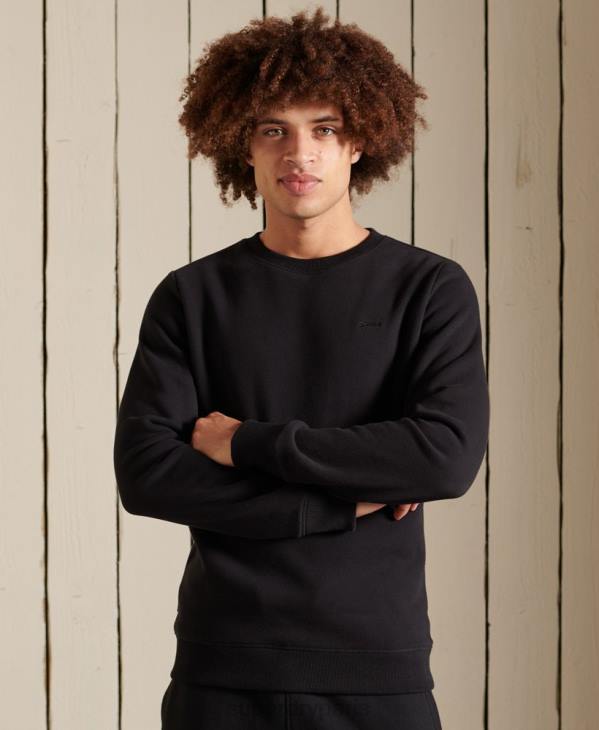 Superdry Hommes sweat à logo brodé vintage D64Z776 vêtements noir