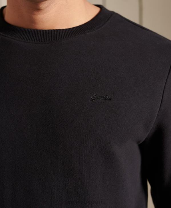 Superdry Hommes sweat à logo brodé vintage D64Z776 vêtements noir