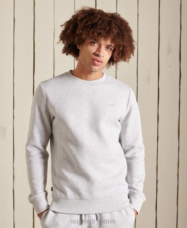 Superdry Hommes sweat à logo brodé vintage D64Z777 vêtements gris clair