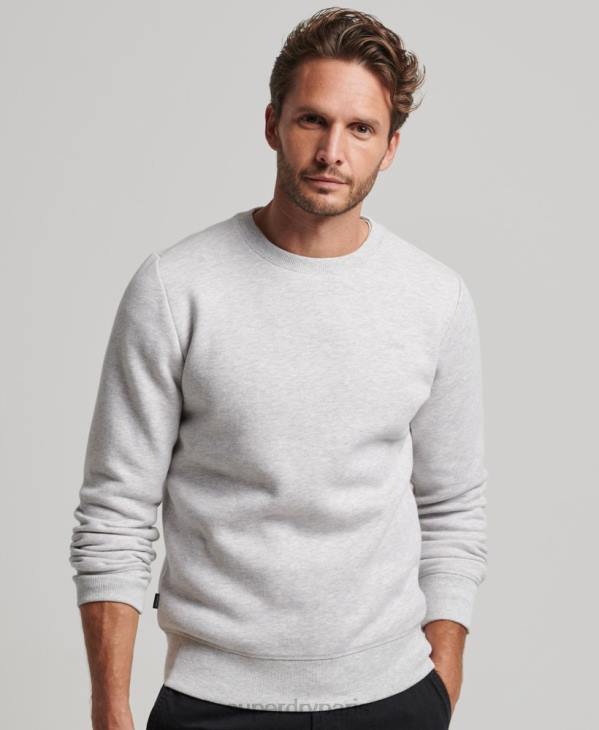 Superdry Hommes sweat à logo brodé vintage D64Z790 vêtements gris clair