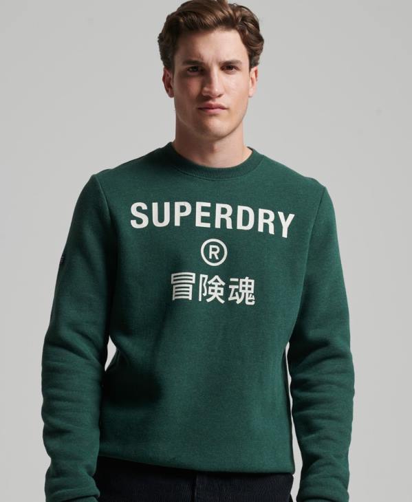 Superdry Hommes sweat à logo imprimé D64Z5102 vêtements vert