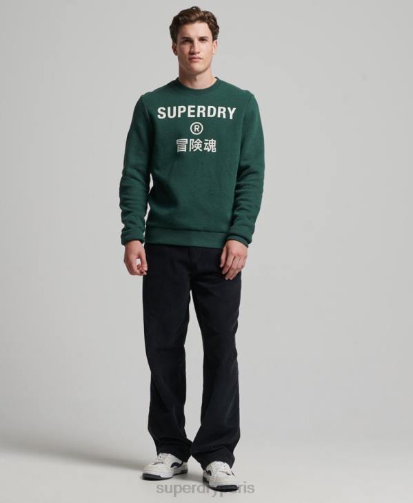 Superdry Hommes sweat à logo imprimé D64Z5102 vêtements vert
