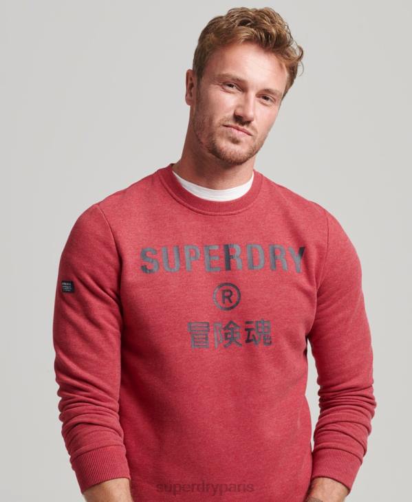 Superdry Hommes sweat à logo imprimé D64Z5188 vêtements rouge