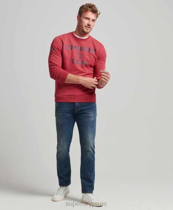 Superdry Hommes sweat à logo imprimé D64Z5188 vêtements rouge