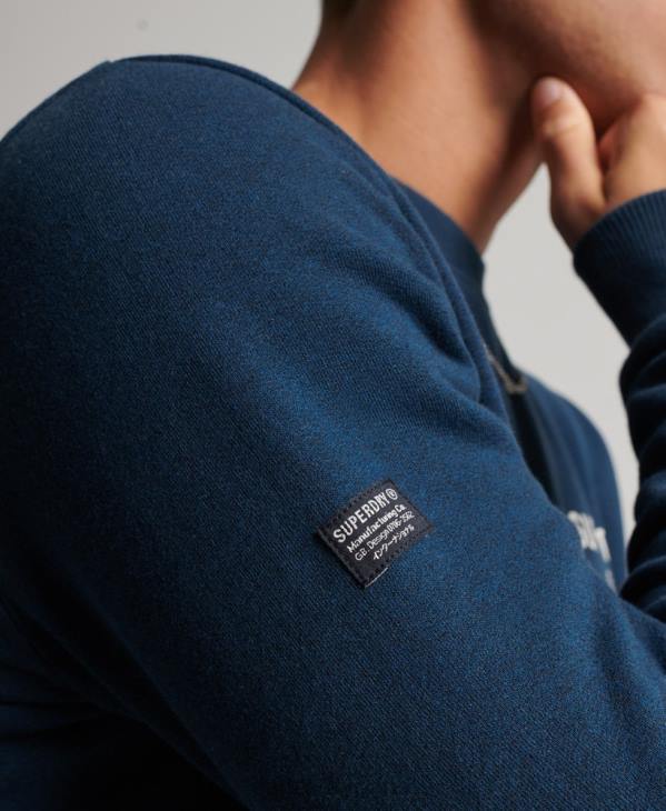 Superdry Hommes sweat à logo imprimé D64Z847 vêtements bleu