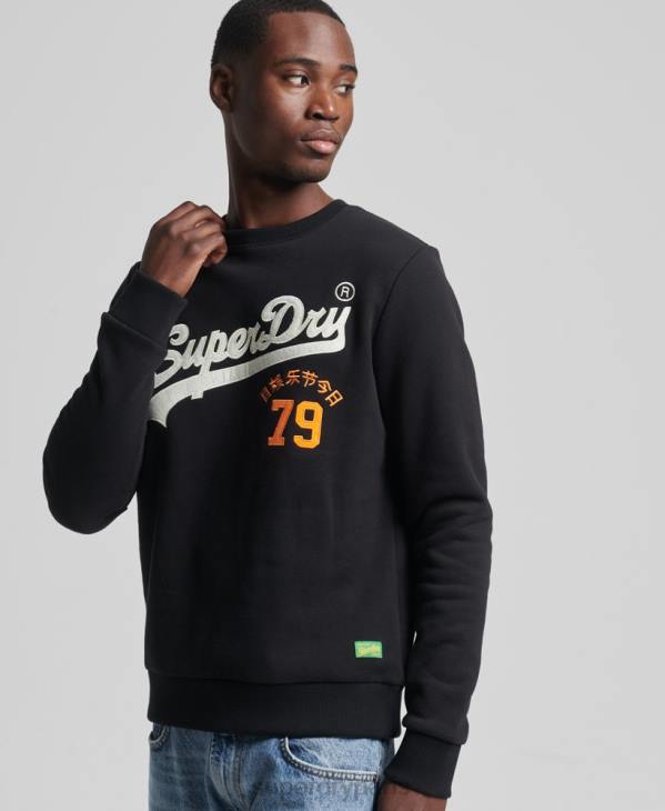 Superdry Hommes sweat à logo vintage D64Z740 vêtements noir