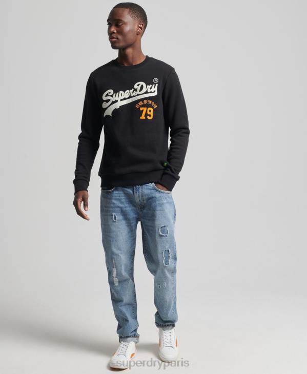 Superdry Hommes sweat à logo vintage D64Z740 vêtements noir