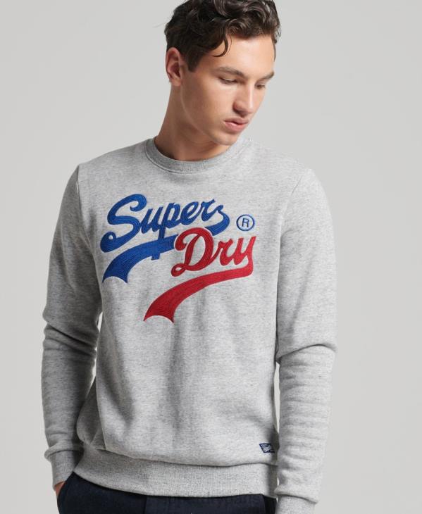 Superdry Hommes sweat à logo vintage D64Z742 vêtements gris