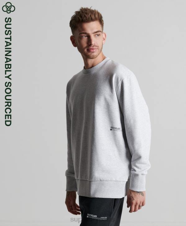 Superdry Hommes sweat micro mi-mollet recyclé D64Z890 vêtements gris clair
