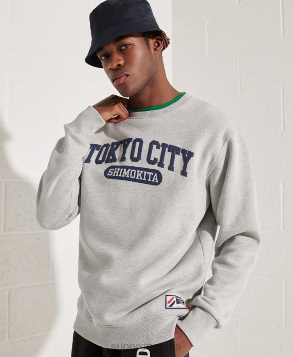 Superdry Hommes sweat oversize city college D64Z895 vêtements gris