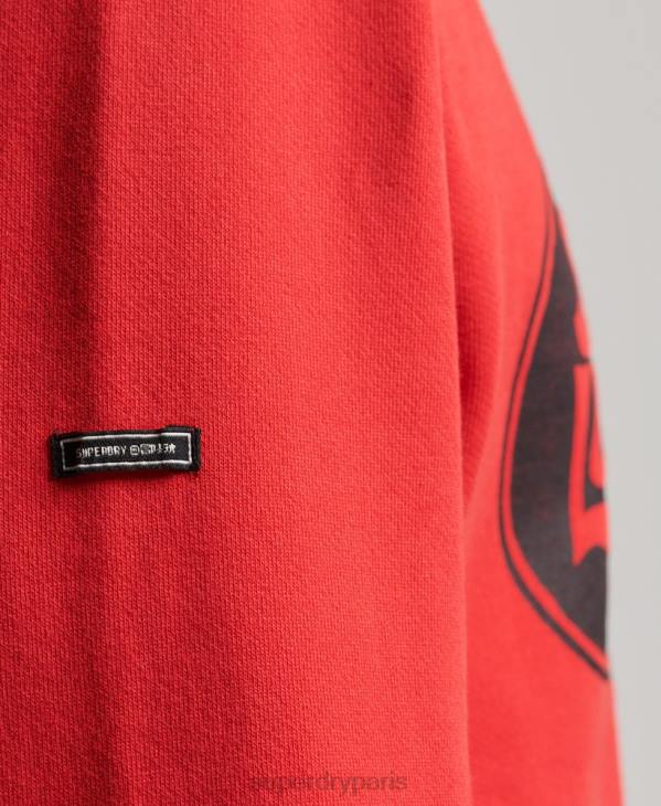 Superdry Hommes sweat psych rock crew D64Z667 vêtements rouge