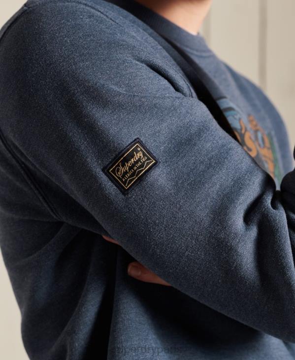 Superdry Hommes sweat ras du cou Heritage Mountain D64Z846 vêtements marine