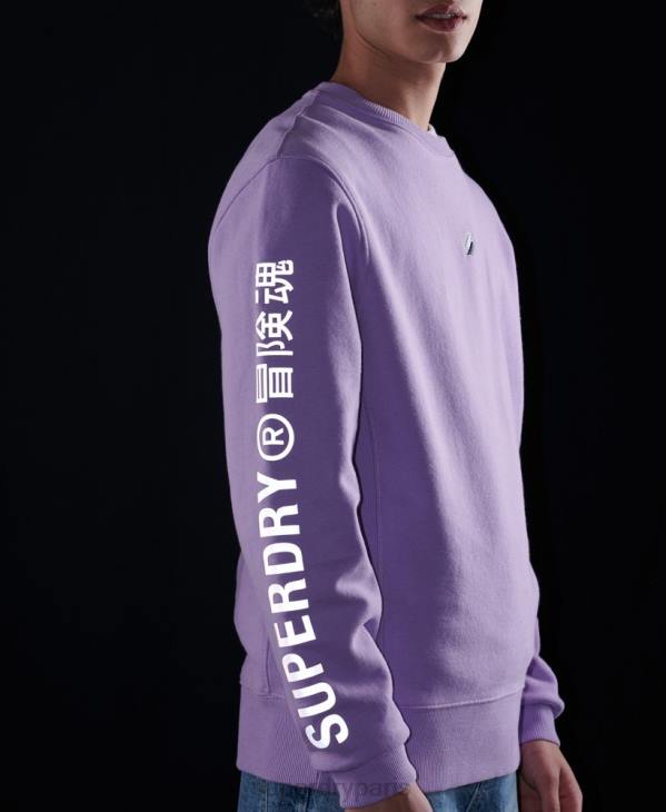 Superdry Hommes sweat ras du cou ample code linear D64Z3459 vêtements violet