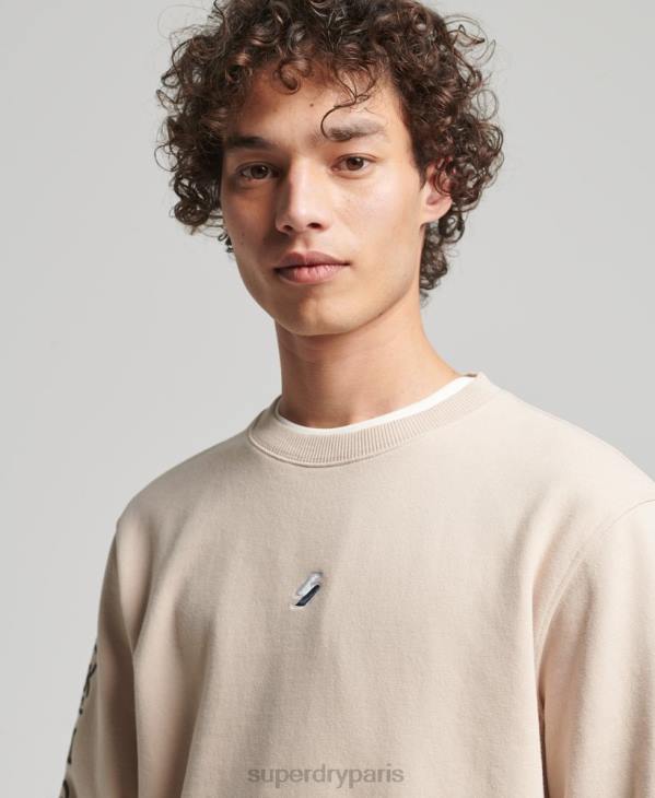 Superdry Hommes sweat ras du cou ample code linear D64Z5909 vêtements beige
