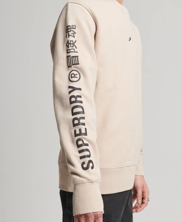 Superdry Hommes sweat ras du cou ample code linear D64Z5909 vêtements beige