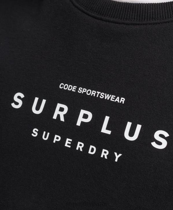 Superdry Hommes sweat ras du cou ample graphique surplus D64Z819 vêtements noir
