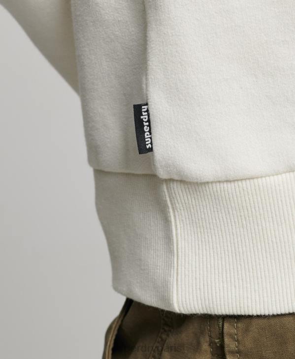 Superdry Hommes sweat ras du cou avec autocollant de voyage D64Z542 vêtements blanc