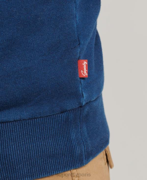 Superdry Hommes sweat ras du cou avec enseigne murale D64Z5198 vêtements bleu